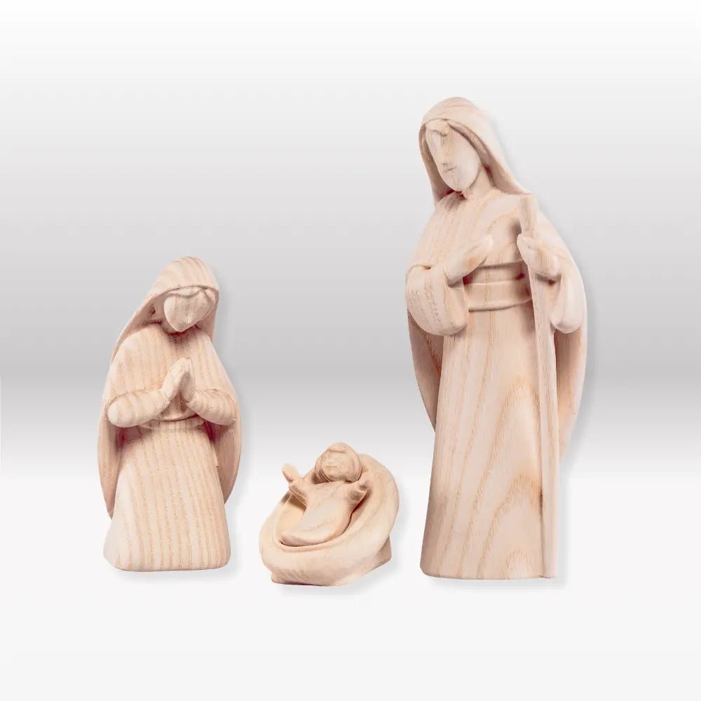 Heilige Familie (3 Figuren) von Akantus natur mit Familienhaus: "Akantus Design" black