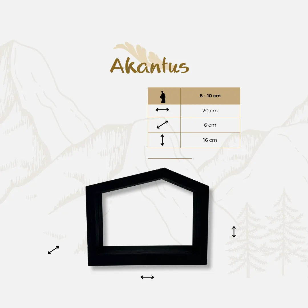 Krippenhaus: "Akantus Design - Familienhaus" Fichte black