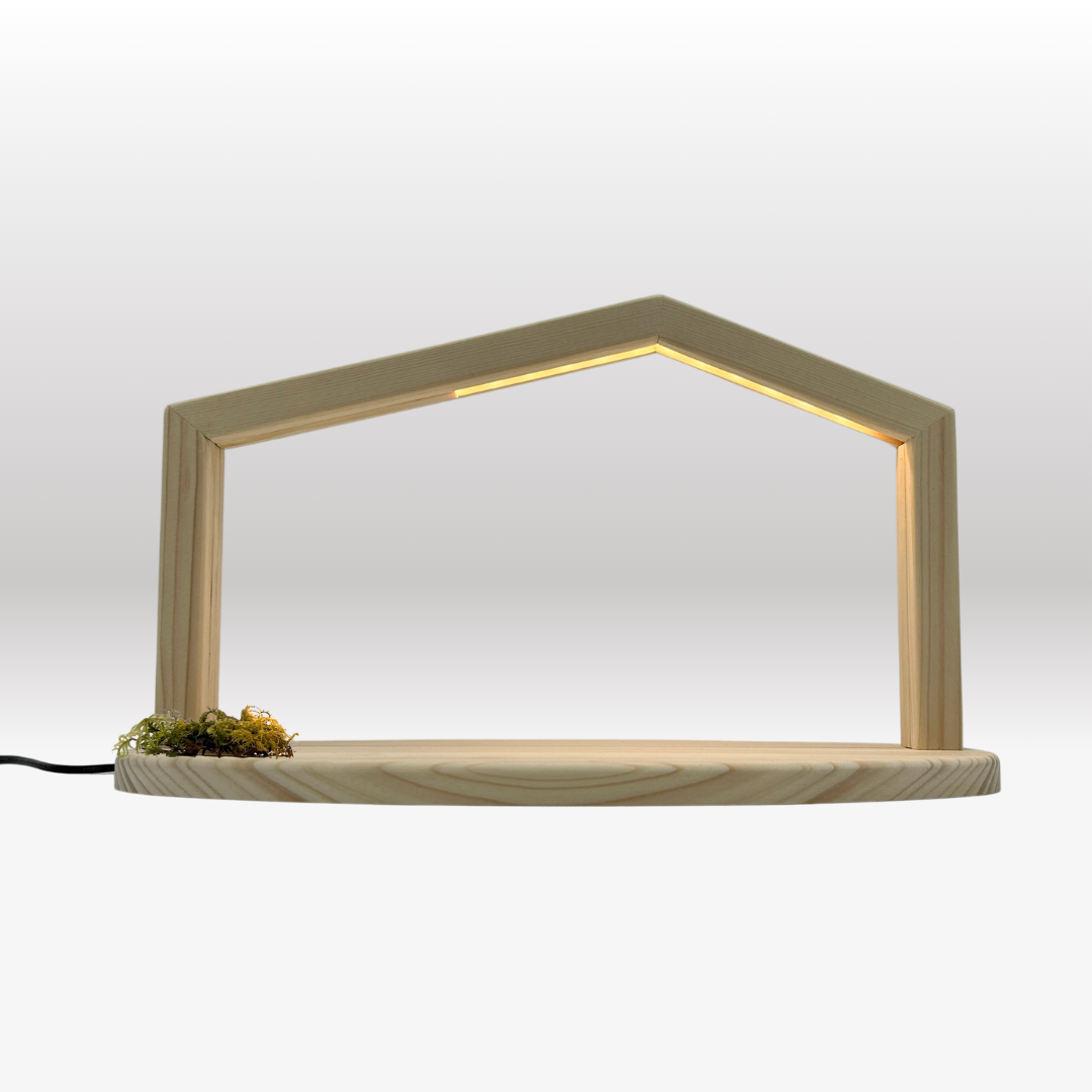 Heilige Familie (3 Figuren) von Leonardo natur mit Stall "Akantus Design" natur
