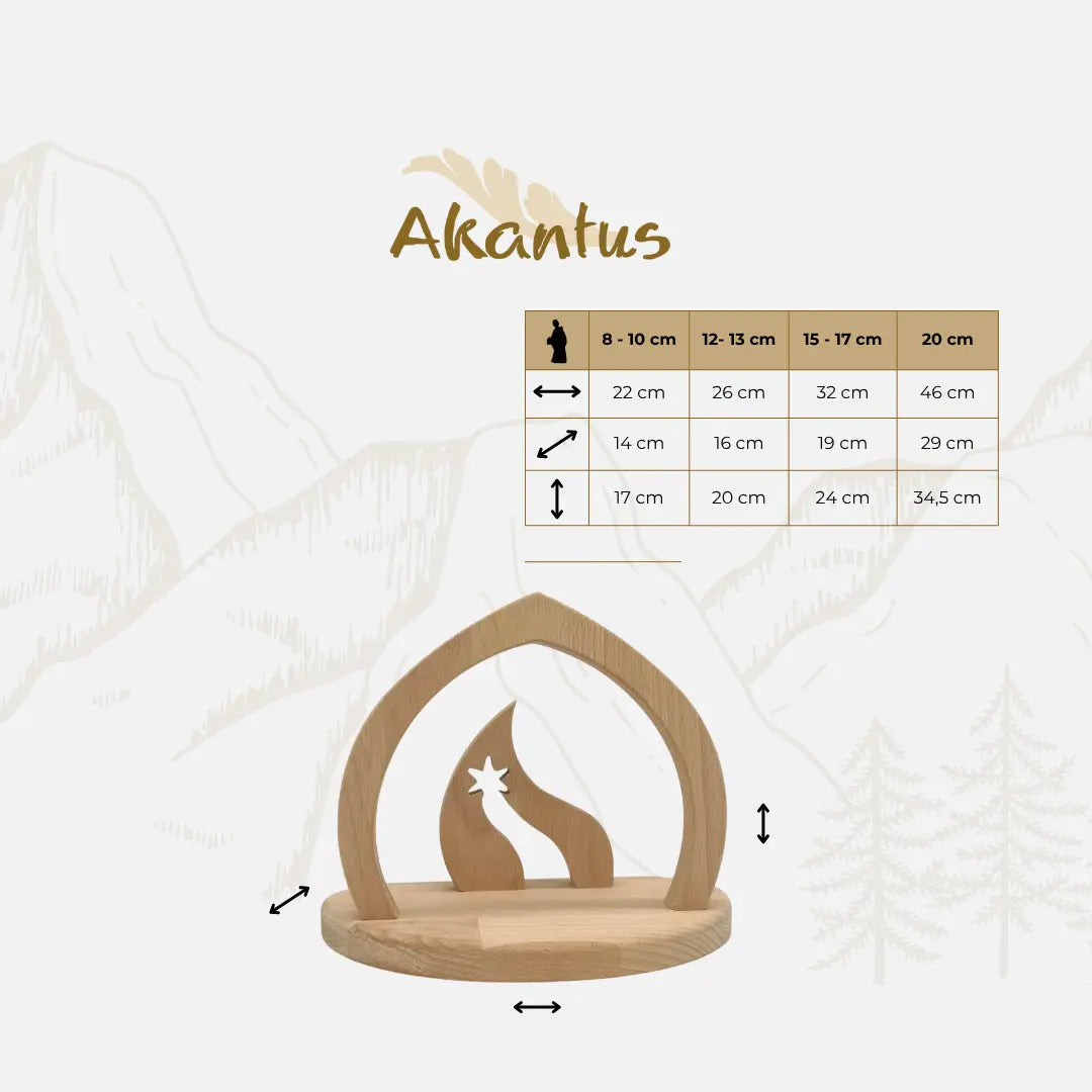 Heilige Familie (3 Figuren) von Akantus bemalt mit Familienkrippe"Bethlehem"