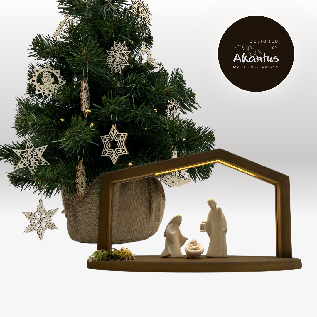 Adventskalender Nr. 3: Leonardo natur mit Stall "Akantus Design" brown