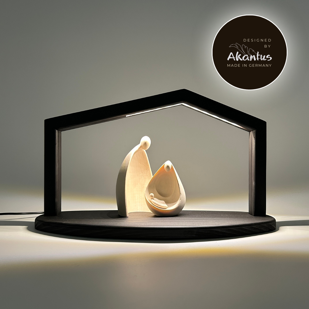 Heilige Familie Ambiente Design mit Stall "Akantus Design" black