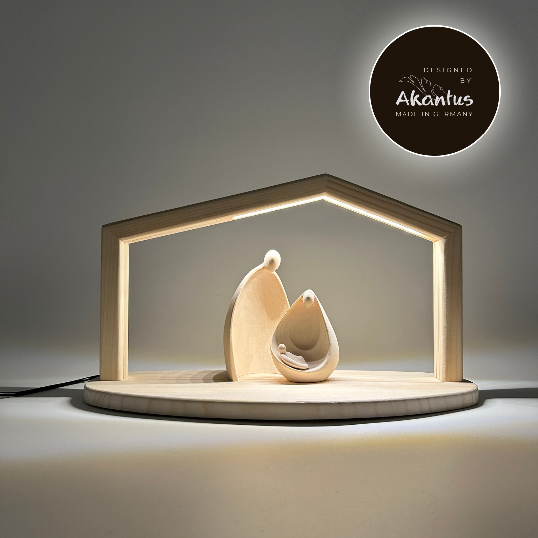 Heilige Familie Ambiente Design mit Stall "Akantus Design" natur