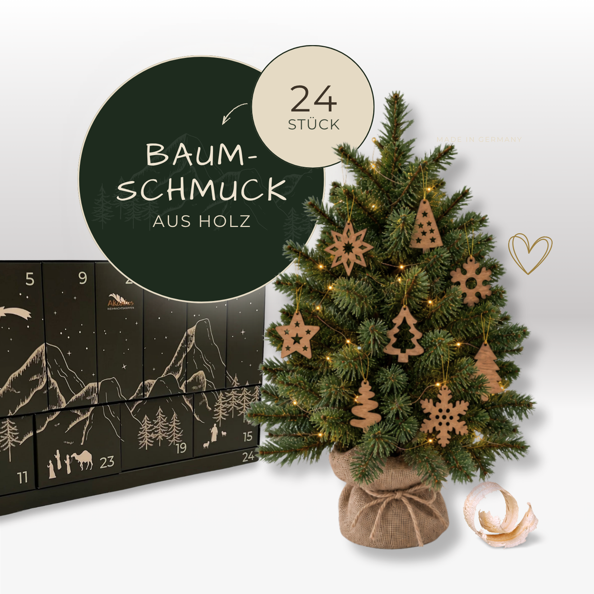 Akantus Adventskalender: HolzLIEBE braun 2026