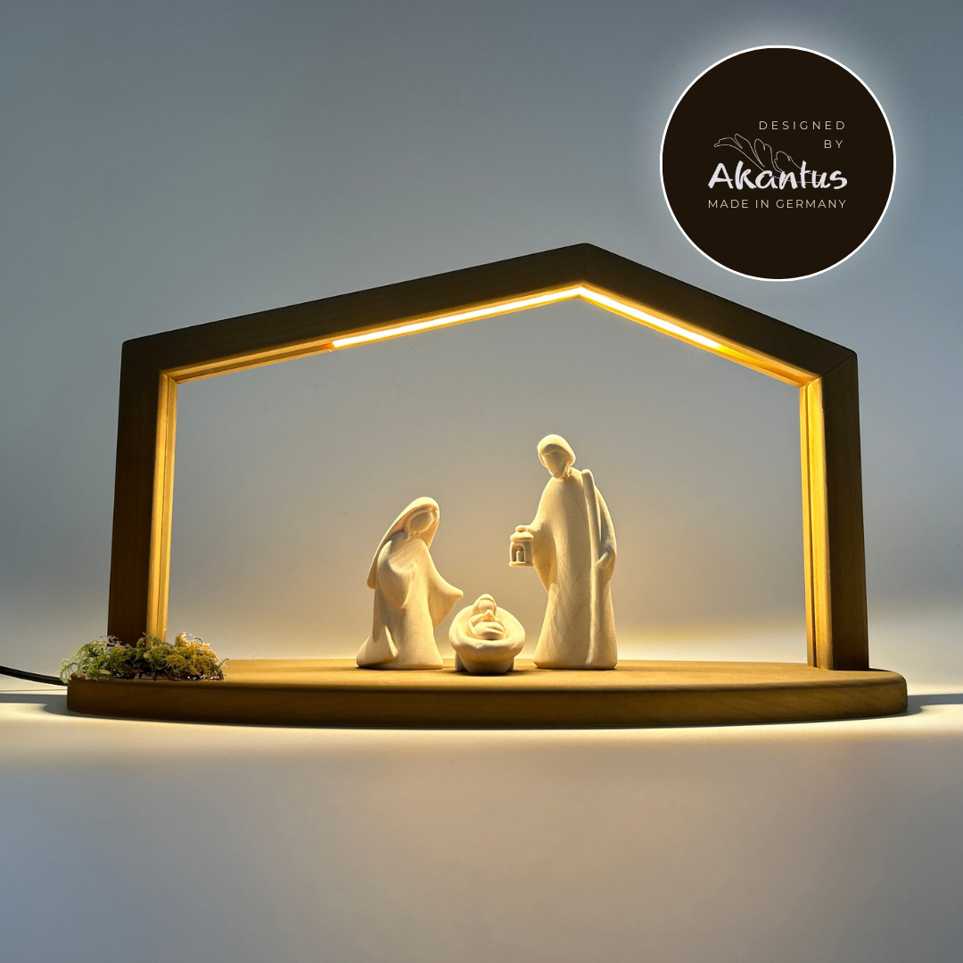 Heilige Familie 3er Set mit Stall "Akantus Design" brown von Leonardo natur