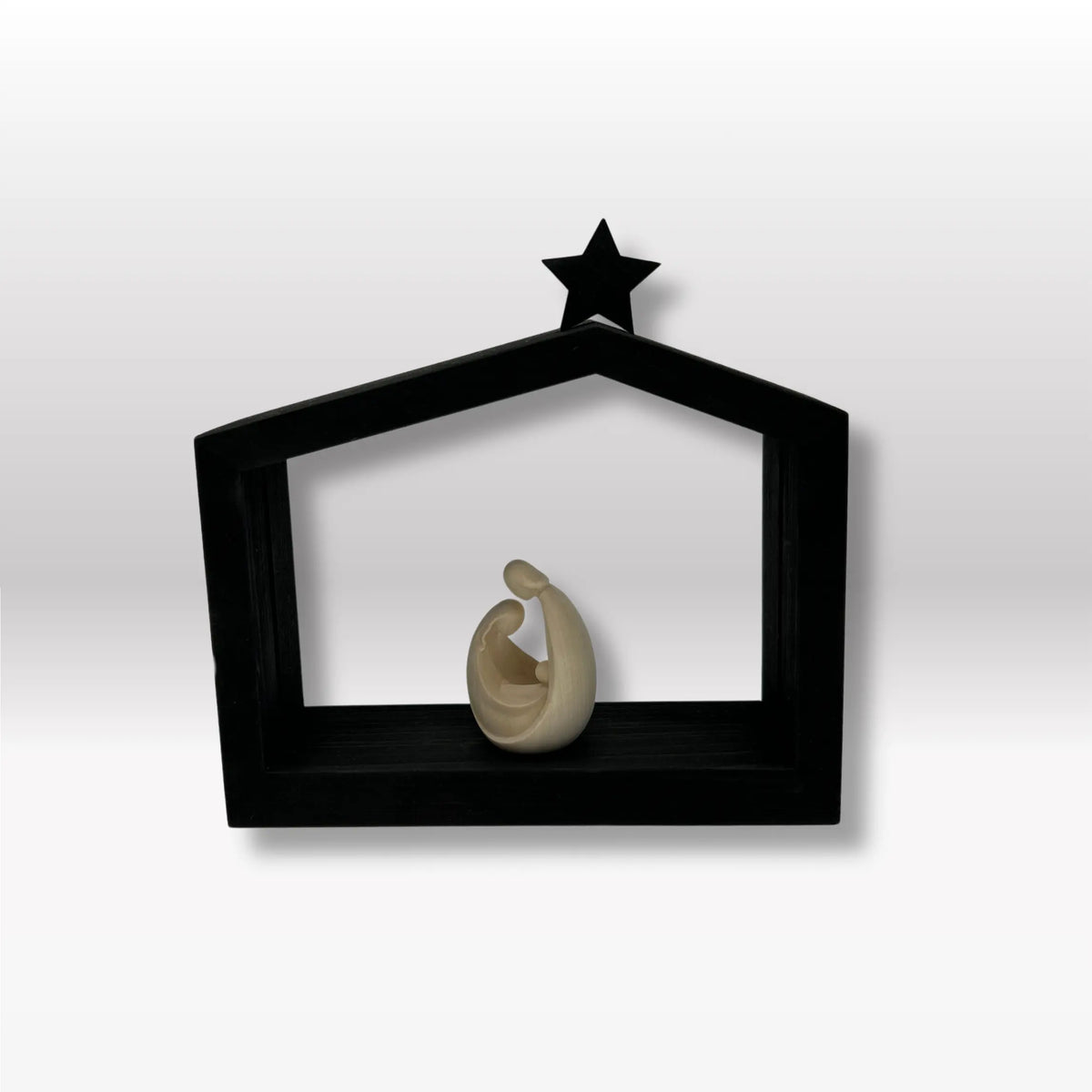 Blockkrippe Art Deco natur mit Familienhaus: "Akantus Design" black
