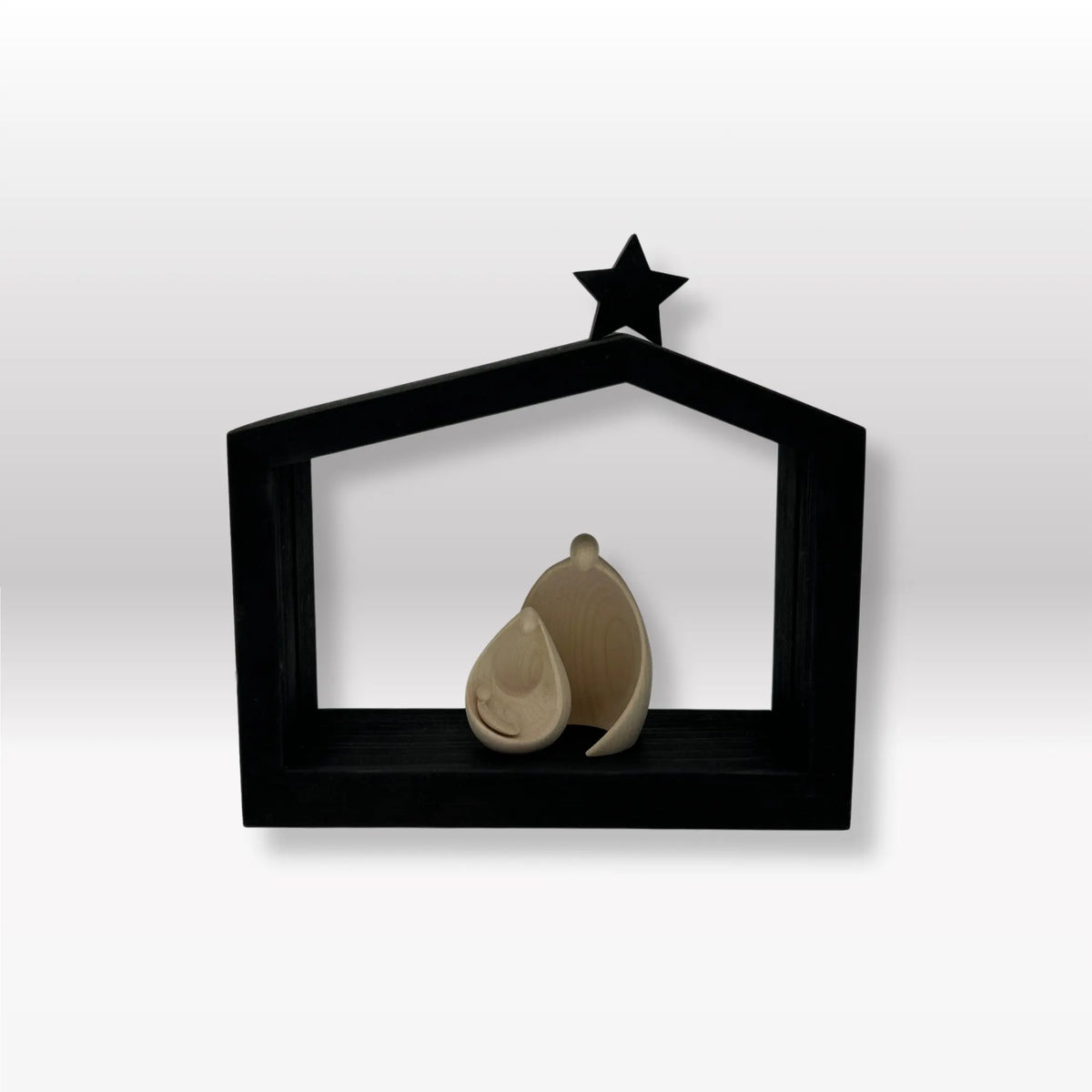 Heilige Familie (2 Figuren) von Ambiente Design natur mit Familienhaus: "Akantus Design" black