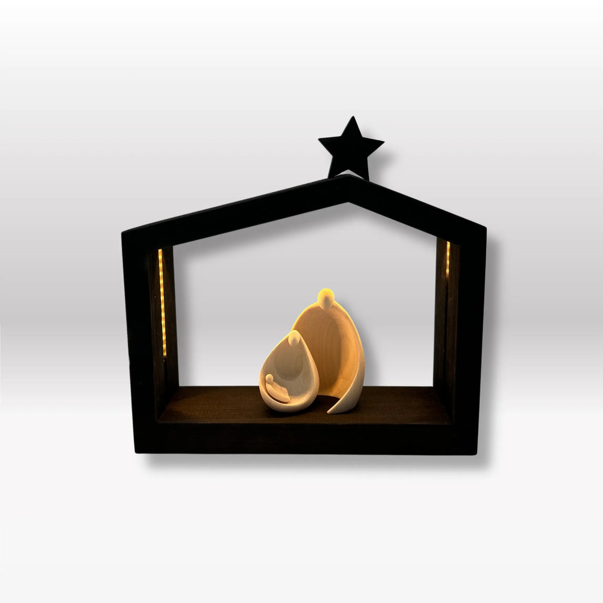 Heilige Familie (2 Figuren) von Ambiente Design natur mit Familienhaus: "Akantus Design" black